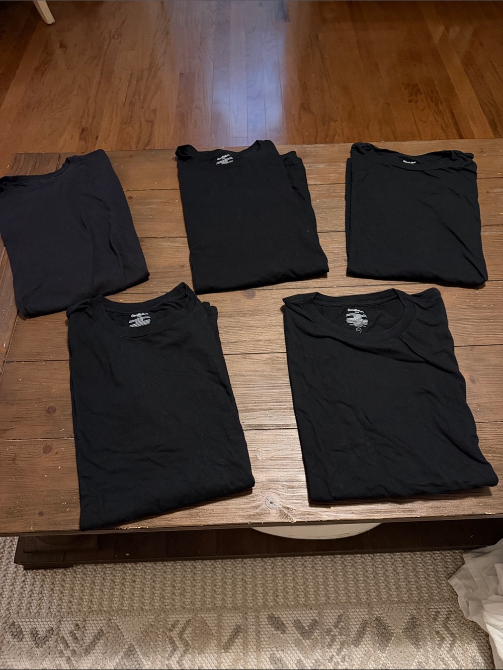 Goodfellow & Co Black Short Sleeve Crew Neck Tees - Set of 5